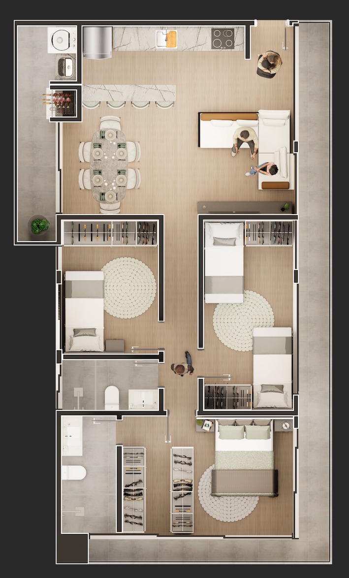 Planta do pavimento tipo — apartamento padrão